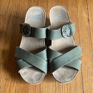 Dansko Green Leather Sandals